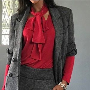 Cabi long sleeve red blouse